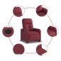 vidaXL Sillón reclinable elevable tela rojo tinto vidaXL Sillón reclinable elevable tela rojo tinto