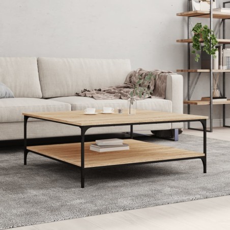 vidaXL Mesa de centro madera de ingeniería roble Sonoma 100x100x40 cm