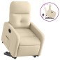 vidaXL Sillón reclinable elevable de tela color crema vidaXL Sillón reclinable elevable de tela color crema