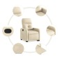 vidaXL Sillón reclinable elevable de tela color crema vidaXL Sillón reclinable elevable de tela color crema