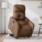 vidaXL Silla de masaje reclinable de pie de tela marrón vidaXL Silla de masaje reclinable de pie de tela marrón