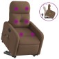 vidaXL Silla de masaje reclinable de pie de tela marrón vidaXL Silla de masaje reclinable de pie de tela marrón