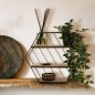 Home&Styling Estantería de pared de 3 niveles color natural y negro Home&Styling Estantería de pared de 3 niveles color natural y negro