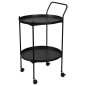 Home&Styling Mesita auxiliar con ruedas de 2 niveles negra Home&Styling Mesita auxiliar con ruedas de 2 niveles negra