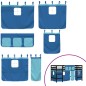 vidaXL Cama alta para niños con cortinas madera pino azul 90x200 cm