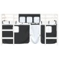 vidaXL Cama alta niños con cortinas madera pino blanco negro 90x200 cm vidaXL Cama alta niños con cortinas madera pino blanco negro 90x200 cm
