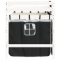 vidaXL Cama alta niños con cortinas madera pino blanco negro 90x200 cm vidaXL Cama alta niños con cortinas madera pino blanco negro 90x200 cm