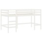 vidaXL Cama alta niños con cortinas madera pino blanco negro 90x200 cm vidaXL Cama alta niños con cortinas madera pino blanco negro 90x200 cm