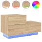 vidaXL Mesita de noche con luces LED roble Sonoma 70x36x40,5 cm