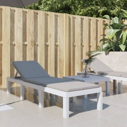 vidaXL Tumbona con cojines PP blanco 