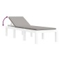 vidaXL Tumbona con cojines PP blanco vidaXL Tumbona con cojines PP blanco
