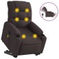 vidaXL Sillón masaje eléctrico reclinable elevable tela marrón oscuro vidaXL Sillón masaje eléctrico reclinable elevable tela marrón oscuro