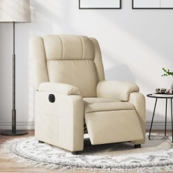 vidaXL Sillón reclinable eléctrico de tela crema