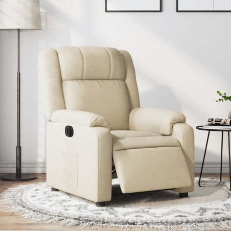 vidaXL Sillón reclinable eléctrico de tela crema