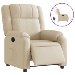 vidaXL Sillón reclinable eléctrico de tela crema