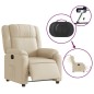 vidaXL Sillón reclinable eléctrico de tela crema