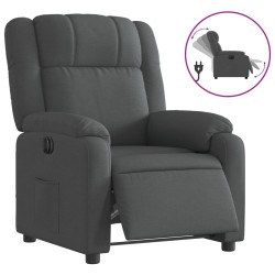 vidaXL Sillón reclinable eléctrico de tela gris oscuro