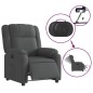 vidaXL Sillón reclinable eléctrico de tela gris oscuro vidaXL Sillón reclinable eléctrico de tela gris oscuro