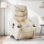 vidaXL Sillón de masaje eléctrico reclinable elevable tela crema vidaXL Sillón de masaje eléctrico reclinable elevable tela crema