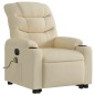 vidaXL Sillón de masaje eléctrico reclinable elevable tela crema vidaXL Sillón de masaje eléctrico reclinable elevable tela crema