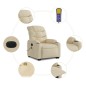 vidaXL Sillón de masaje eléctrico reclinable elevable tela crema vidaXL Sillón de masaje eléctrico reclinable elevable tela crema