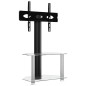 vidaXL Mueble TV esquina 2 niveles para 32-70 pulgadas negro plateado