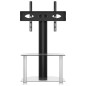 vidaXL Mueble TV esquina 2 niveles para 32-70 pulgadas negro plateado
