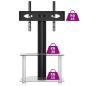 vidaXL Mueble TV esquina 2 niveles para 32-70 pulgadas negro plateado