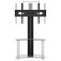 vidaXL Mueble TV esquina 2 niveles para 32-70 pulgadas negro plateado