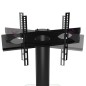 vidaXL Mueble TV esquina 2 niveles para 32-70 pulgadas negro plateado