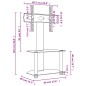 vidaXL Mueble TV esquina 2 niveles para 32-70 pulgadas negro plateado