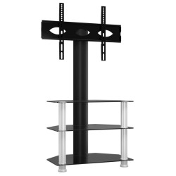 vidaXL Mueble TV esquina 3 niveles para 32-70 pulgadas negro plateado
