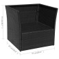 vidaXL Silla de jardín con taburete poli ratán negra vidaXL Silla de jardín con taburete poli ratán negra