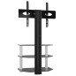 vidaXL Mueble TV esquina 3 niveles para 32-70 pulgadas negro plateado