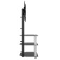 vidaXL Mueble TV esquina 3 niveles para 32-70 pulgadas negro plateado