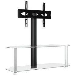 vidaXL Mueble TV esquina 2 niveles para 32-70 pulgadas negro plateado