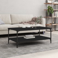 vidaXL Mesa de centro madera de ingeniería negro 100x55x40 cm