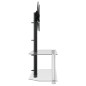 vidaXL Mueble TV esquina 2 niveles para 32-70 pulgadas negro plateado vidaXL Mueble TV esquina 2 niveles para 32-70 pulgadas negro plateado