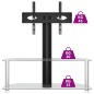 vidaXL Mueble TV esquina 2 niveles para 32-70 pulgadas negro plateado vidaXL Mueble TV esquina 2 niveles para 32-70 pulgadas negro plateado