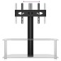 vidaXL Mueble TV esquina 2 niveles para 32-70 pulgadas negro plateado vidaXL Mueble TV esquina 2 niveles para 32-70 pulgadas negro plateado