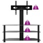 vidaXL Mueble de TV de esquina 3 niveles para 32-70 pulgadas negro