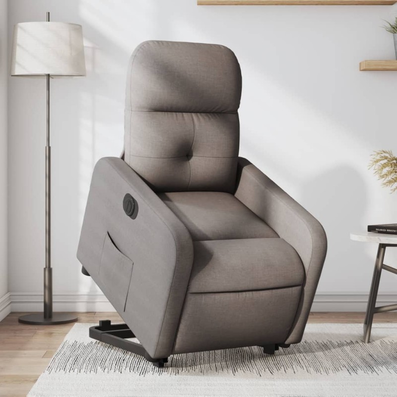 vidaXL Sillón eléctrico reclinable elevable de tela gris taupe vidaXL Sillón eléctrico reclinable elevable de tela gris taupe