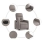 vidaXL Sillón eléctrico reclinable elevable de tela gris taupe vidaXL Sillón eléctrico reclinable elevable de tela gris taupe