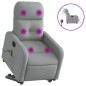 vidaXL Sillón de masaje eléctrico reclinable elevable tela gris claro vidaXL Sillón de masaje eléctrico reclinable elevable tela gris claro