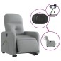 vidaXL Sillón de masaje eléctrico reclinable elevable tela gris claro vidaXL Sillón de masaje eléctrico reclinable elevable tela gris claro