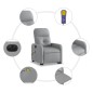 vidaXL Sillón de masaje eléctrico reclinable elevable tela gris claro vidaXL Sillón de masaje eléctrico reclinable elevable tela gris claro