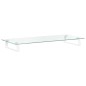 vidaXL Soporte de monitor vidrio templado y metal blanco 80x35x8 cm vidaXL Soporte de monitor vidrio templado y metal blanco 80x35x8 cm