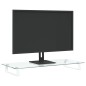 vidaXL Soporte de monitor vidrio templado y metal blanco 80x35x8 cm vidaXL Soporte de monitor vidrio templado y metal blanco 80x35x8 cm
