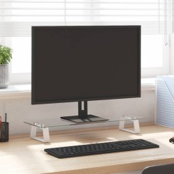 vidaXL Soporte de monitor vidrio templado y metal blanco 60x20x8 cm