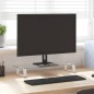 vidaXL Soporte de monitor vidrio templado y metal blanco 60x20x8 cm vidaXL Soporte de monitor vidrio templado y metal blanco 60x20x8 cm